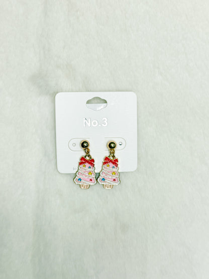 Candy Land Mini Christmas Tree Dangle Earrings