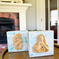 Madonna & Child on 4x4 Teal/White Canvas