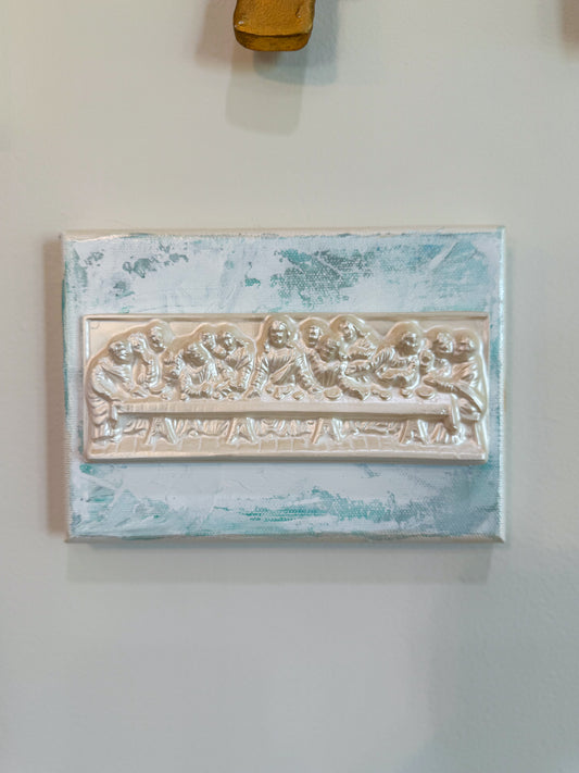 Gathered in His Name- Last Super on 5x7 Teal Canvas