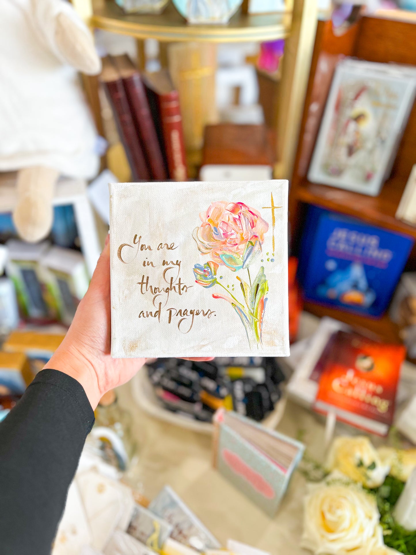 6x6 You Are In My Thoughts Pink Pastel Flower