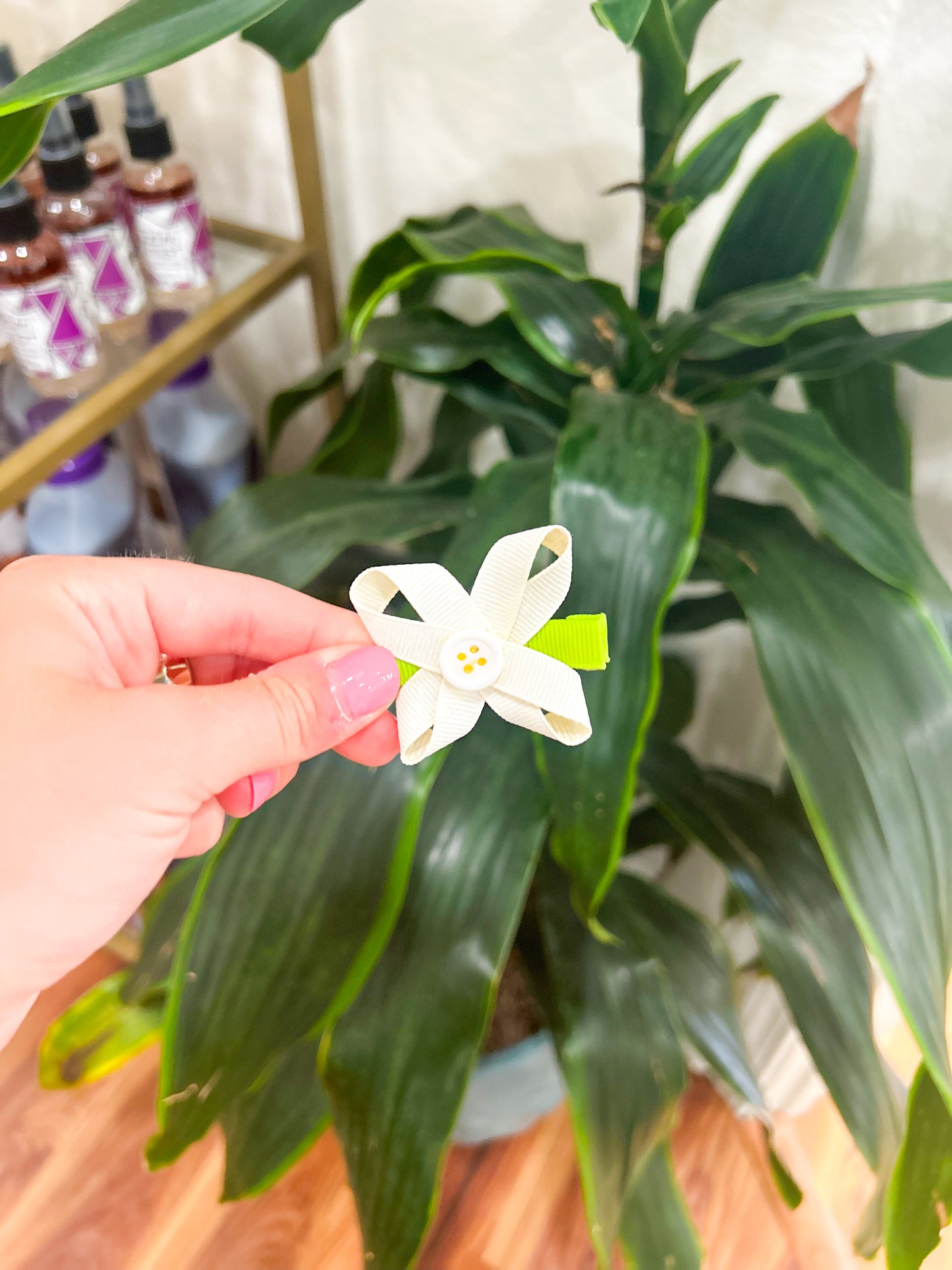 Spring Flower Bow Clip