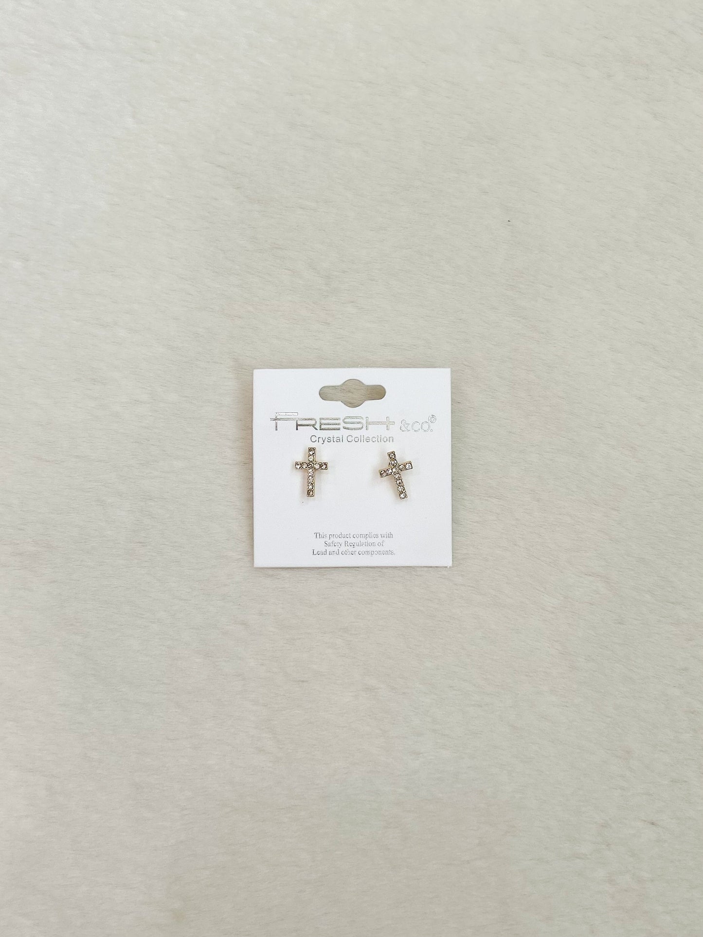 Fresh and Co. Haven Cross Rhinestone Earring