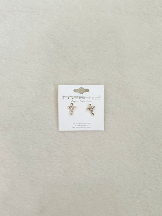 Fresh and Co. Haven Cross Rhinestone Earring