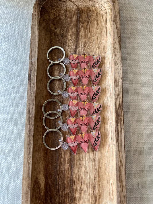 Emily S. Pitre Three Hearts Keychain