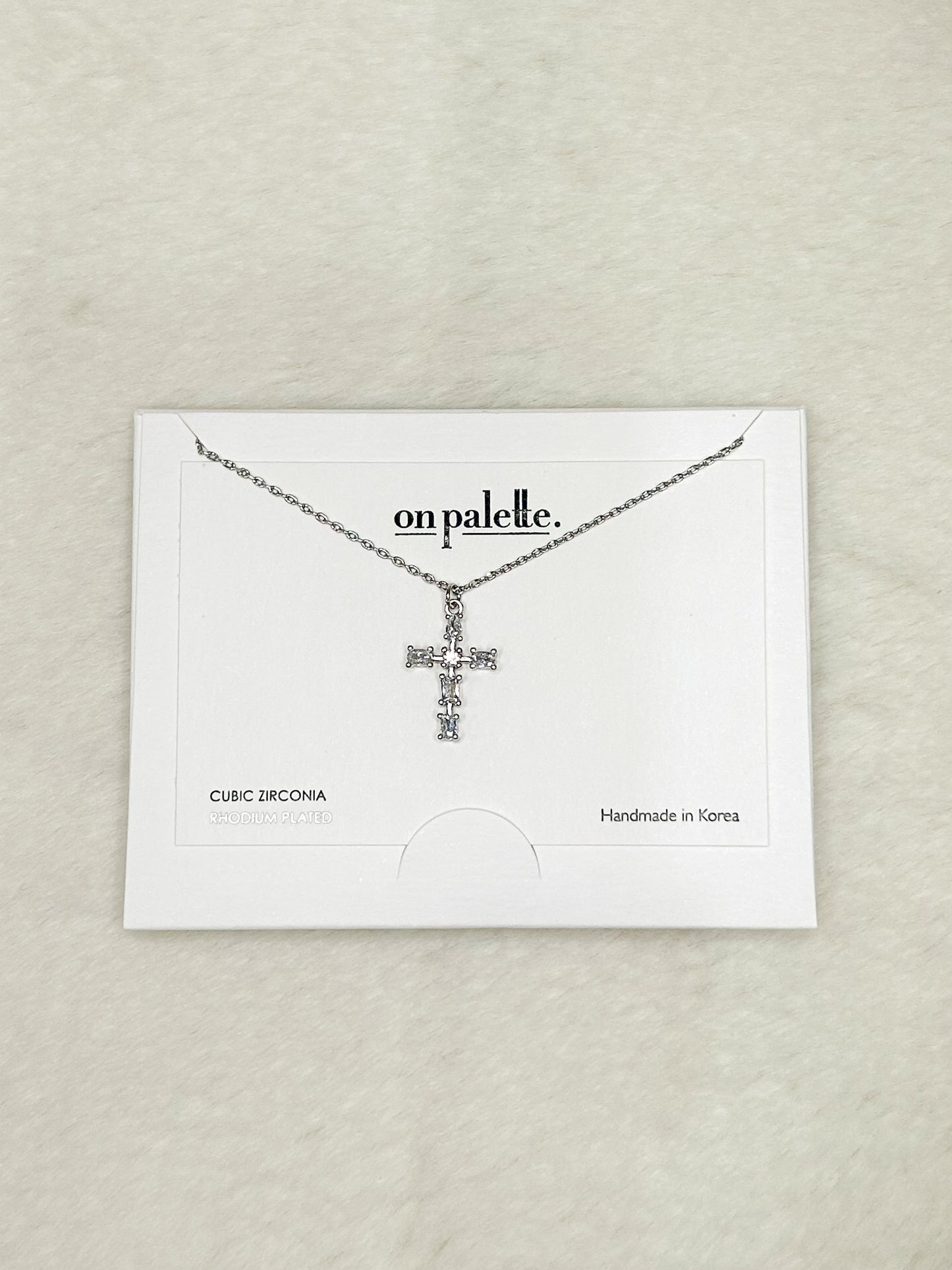 Silver Diamond Cross Necklace