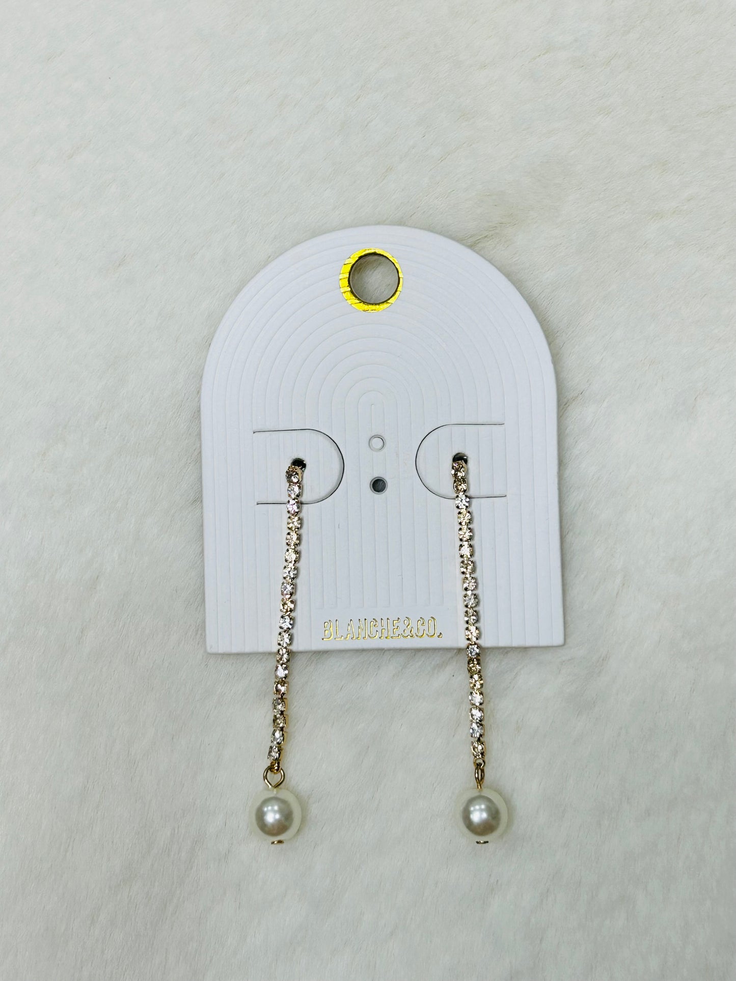 Aria Pearls & Diamonds Dangle Earrings Gold