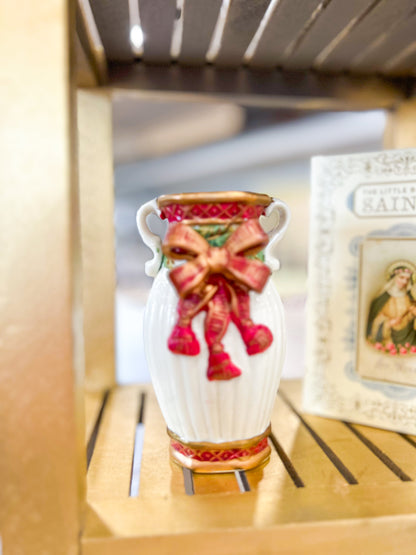 Vintage Christmas Bow Vase