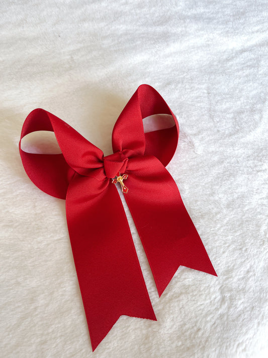 Maria Red Hanging Bow with Charm