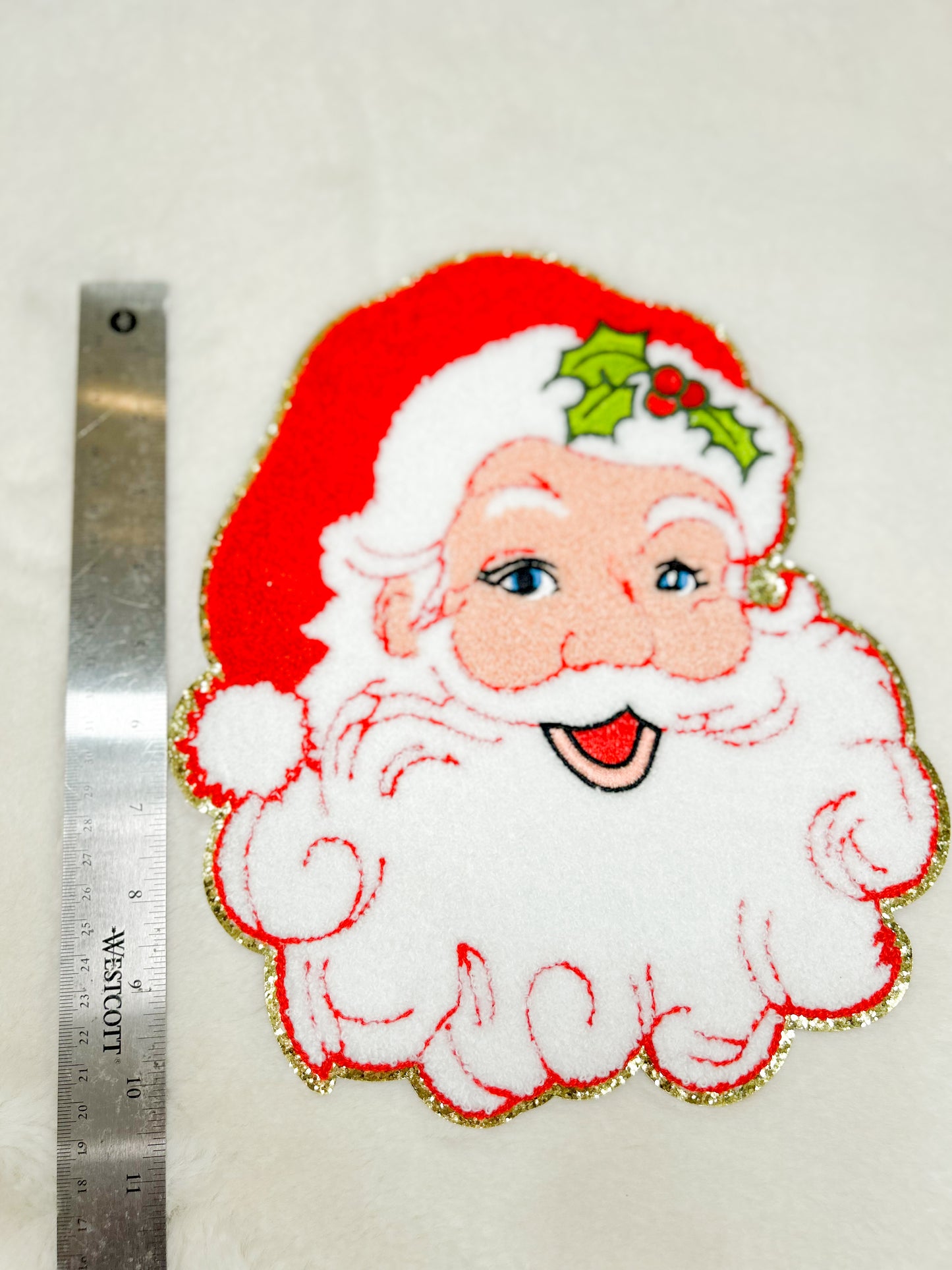 Patch-Vintage Textured Santa