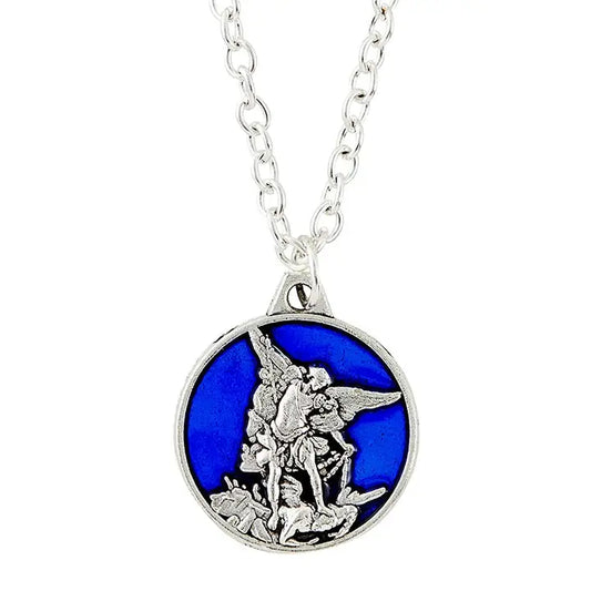 Blue St Micheal Necklace