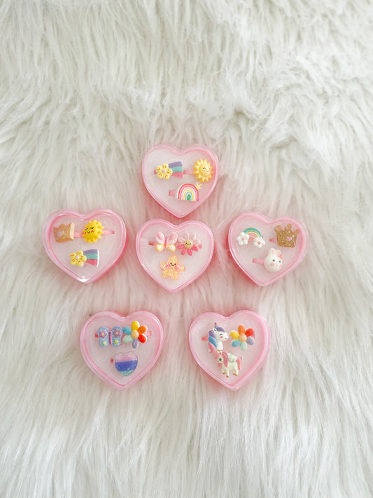 Heart Box Mixed Rings For Kids