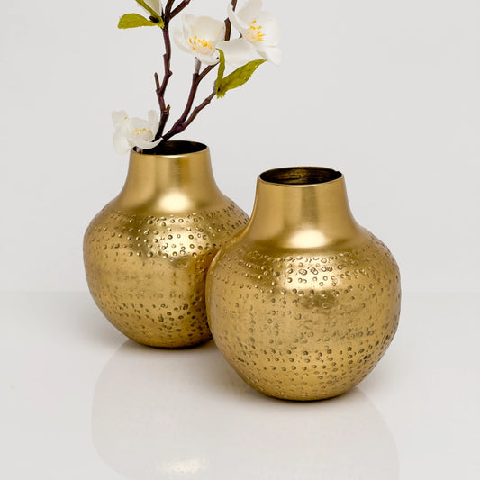 Hammered Aluminum Vases