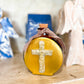 Bronze Cross Holy Water Container- Taupe Lace