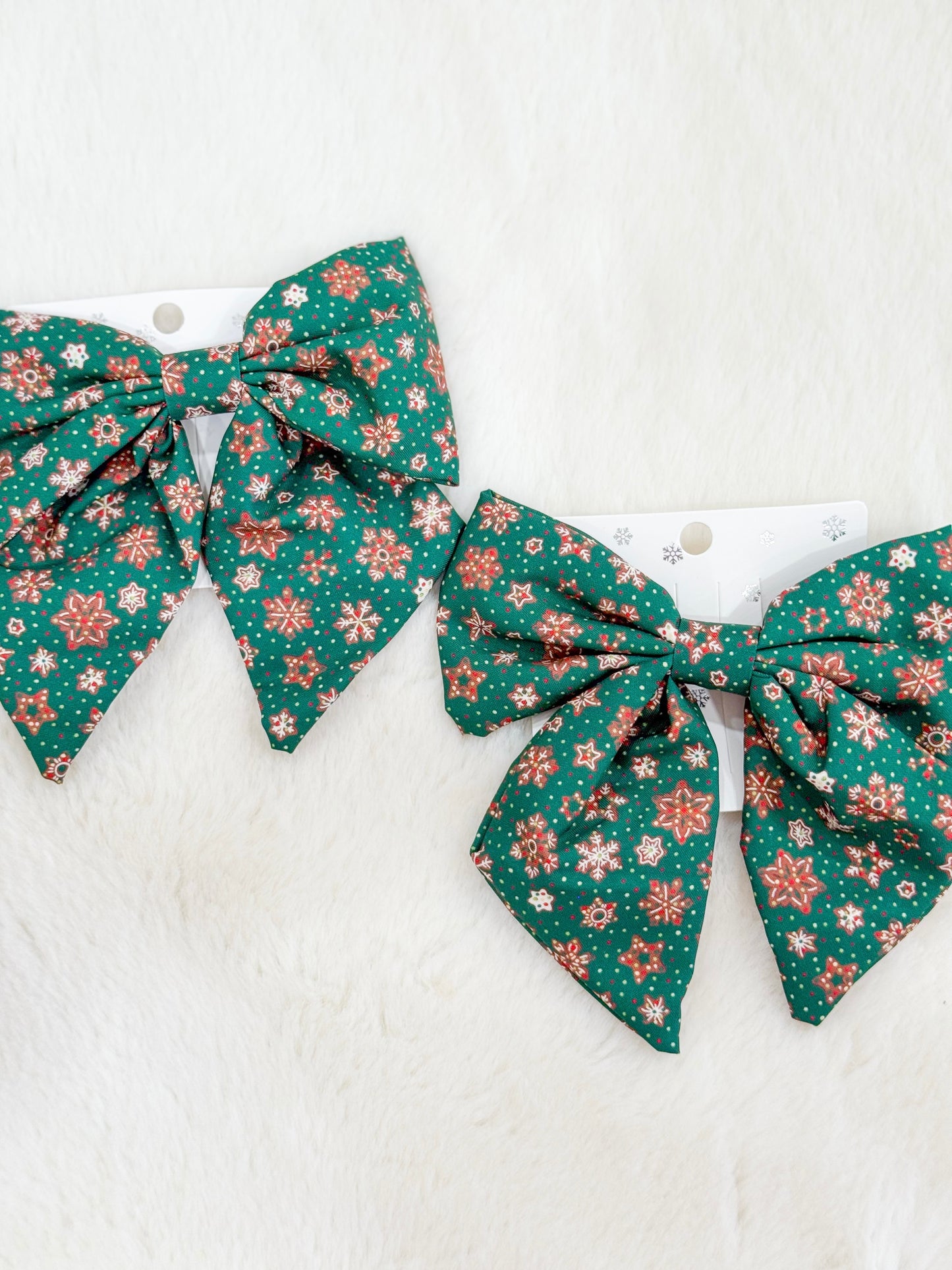 Christmas Hair Bow- Snowflakes