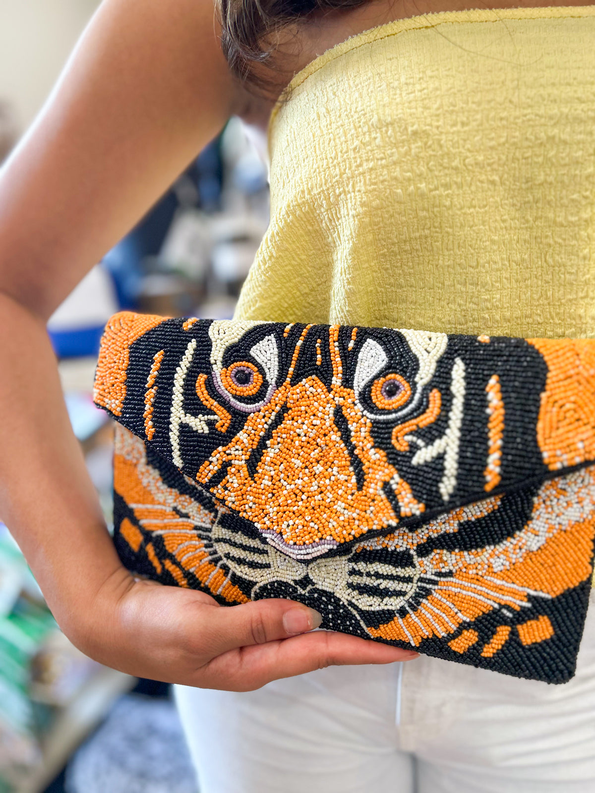 Beaded Tiger Purse