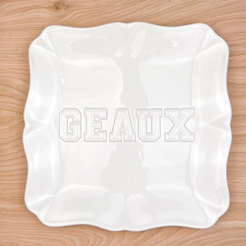 Geaux Embossed Square Platter