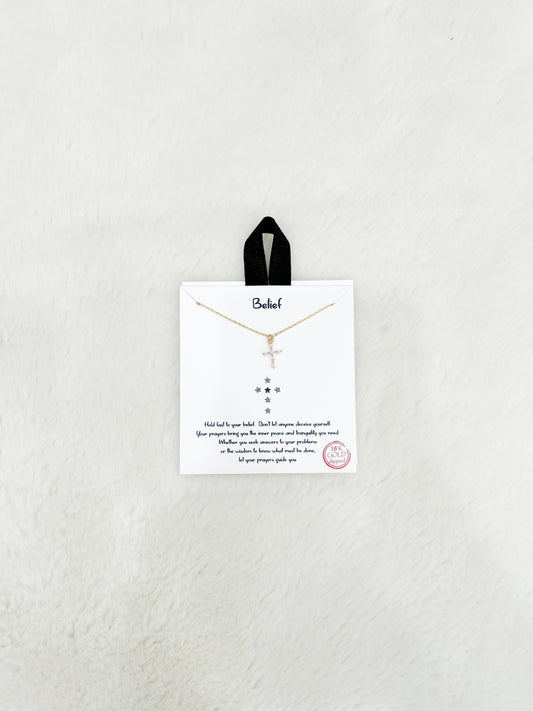 Belief Diamond Cross Gold Necklaces