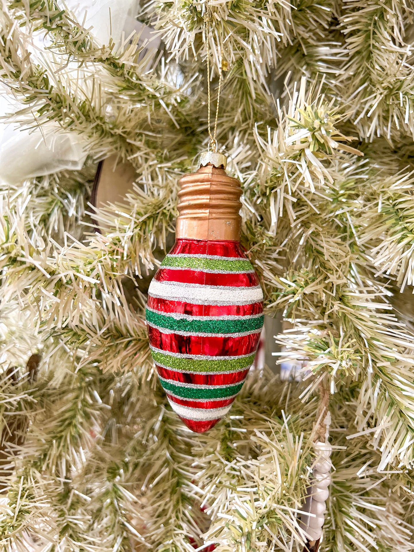 Striped Light Bulb Ornament