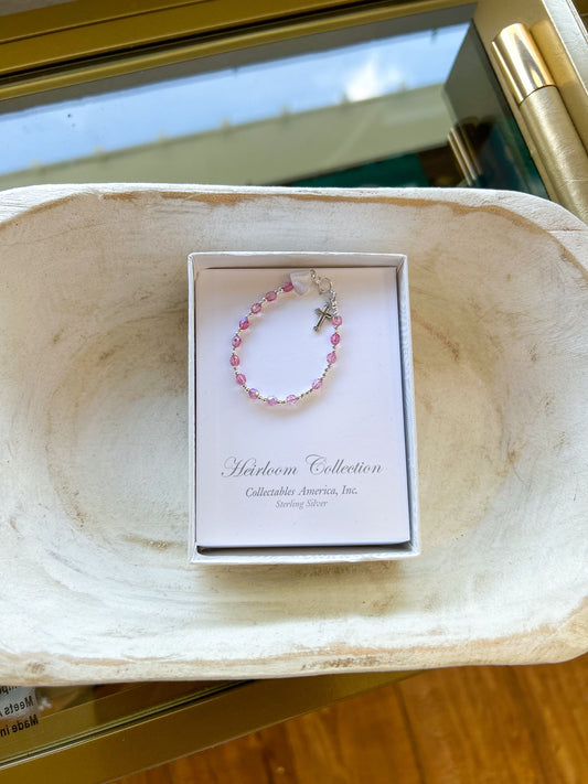Baby Gloria Pink Crystal Baby Bracelet