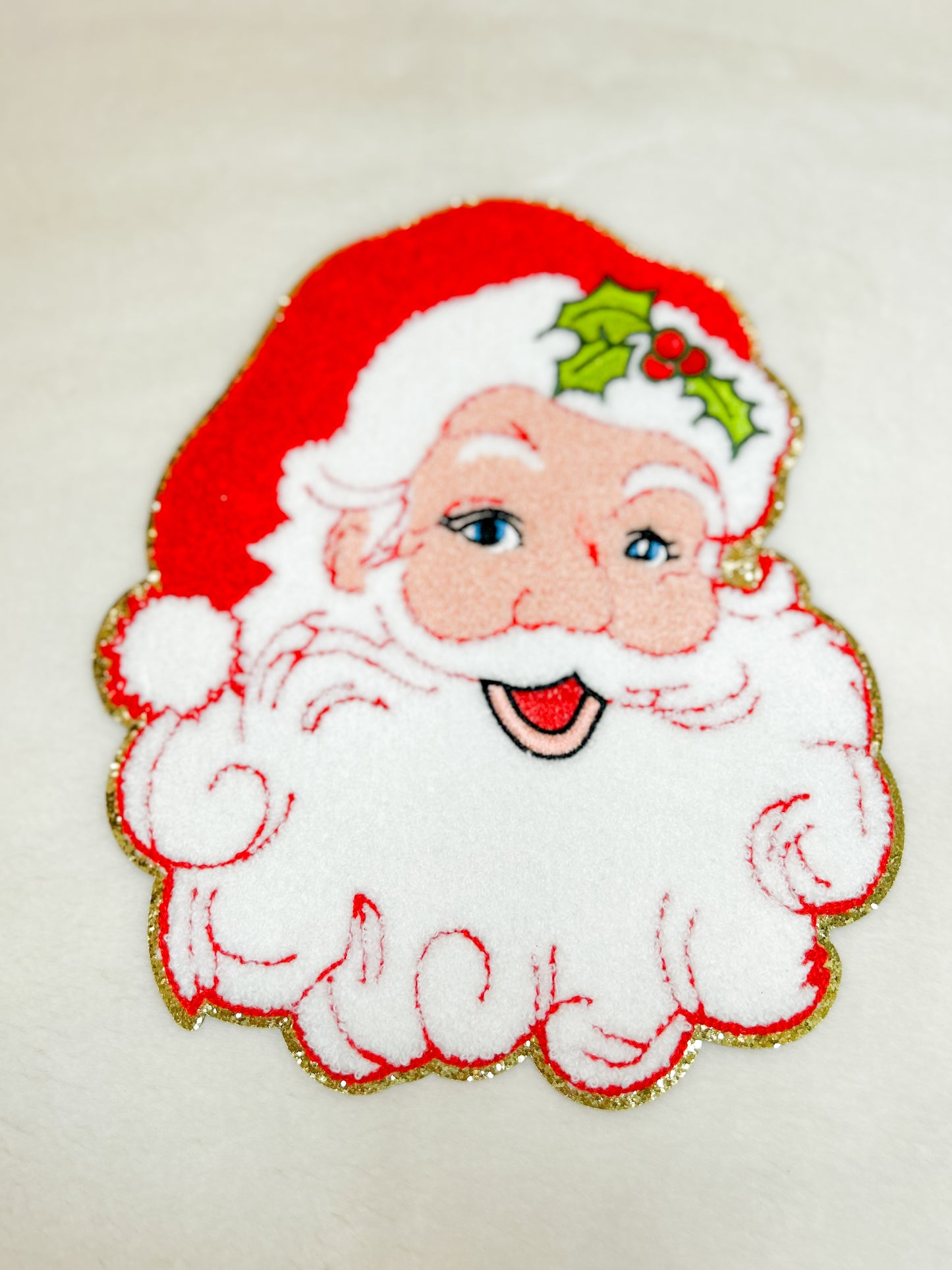Patch-Vintage Textured Santa