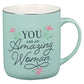Mug Teal/White You Are an Amazing Woman