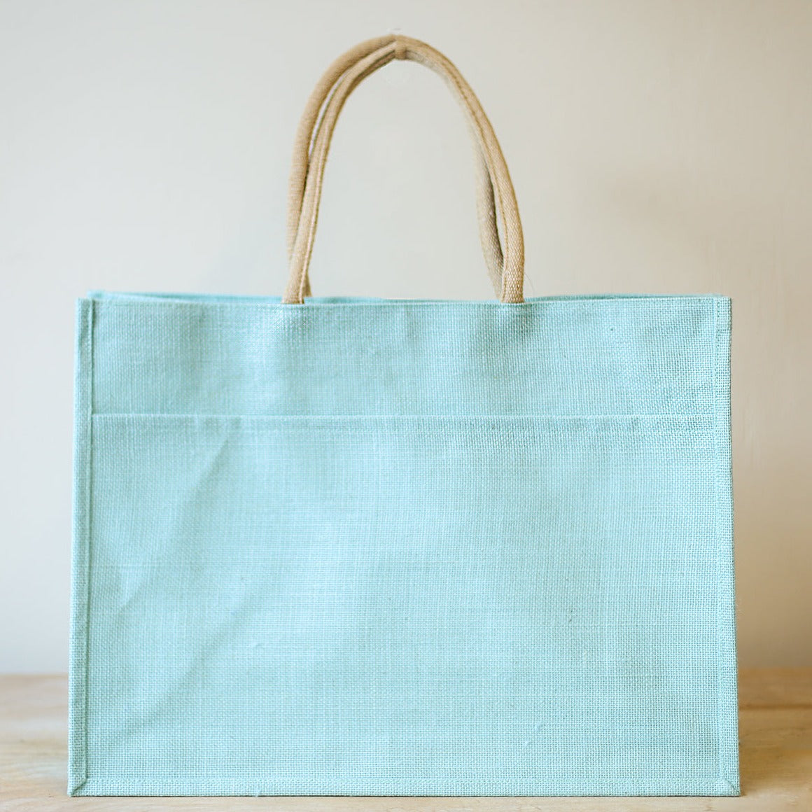 Jute Pocket Tote Sky