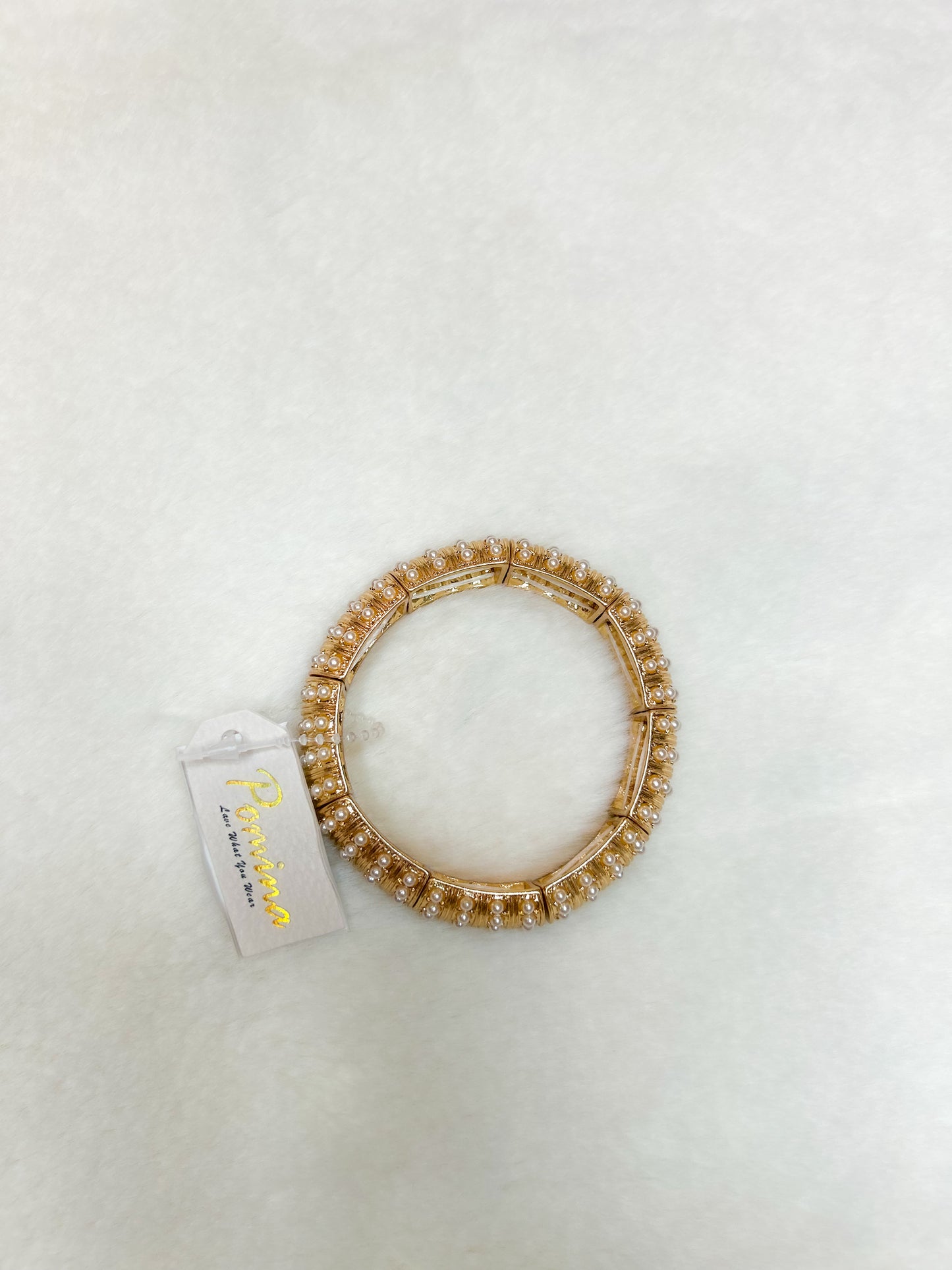 Olive Gold Bracelet with Pearls
