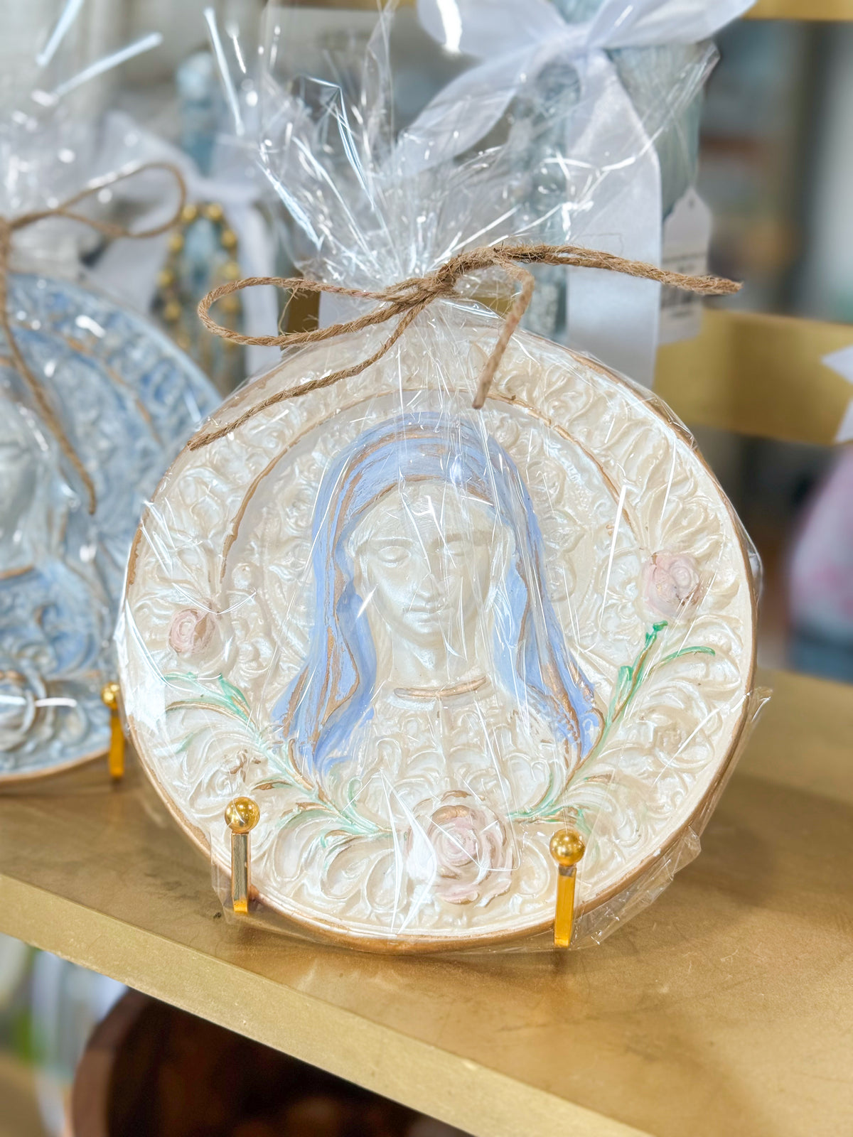 Pink Blooming Grace Mary Plaque