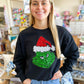 Sequin Grinch Sweatshirt- Black
