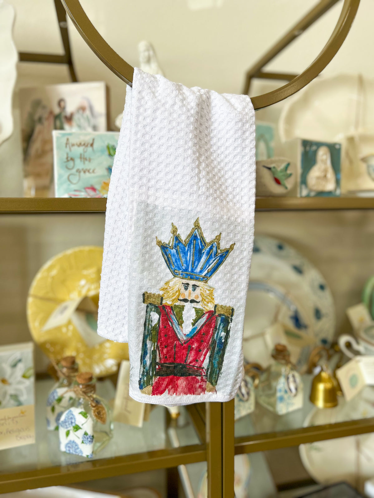 The Royal Guard Red and Blue Nutcracker Hand Towel
