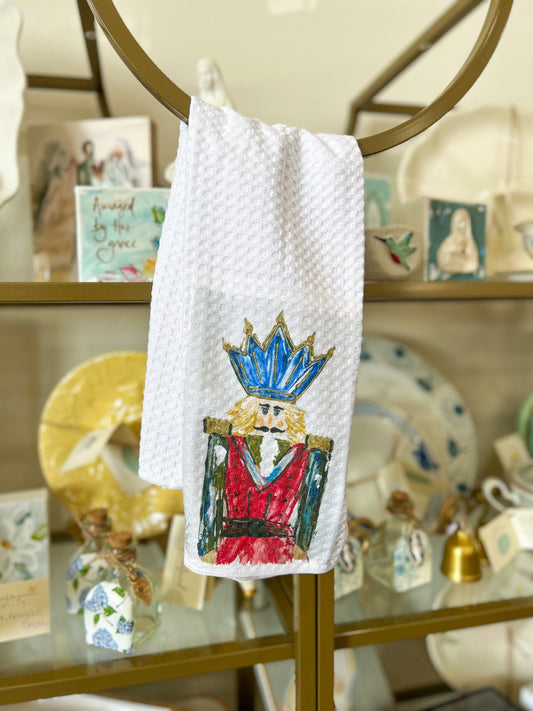 The Royal Guard Red and Blue Nutcracker Hand Towel