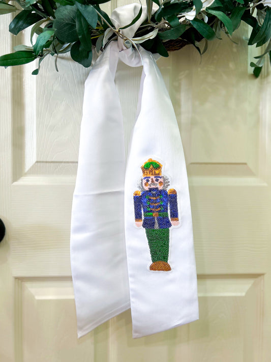 Royal Blue/Green Sequin Nutcracker Wreath Sash