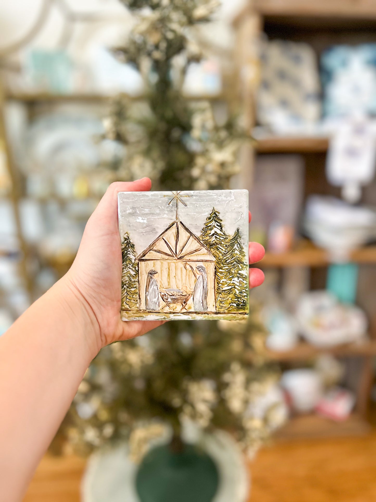 4x4 Away in the Manger New Nativity Coaster