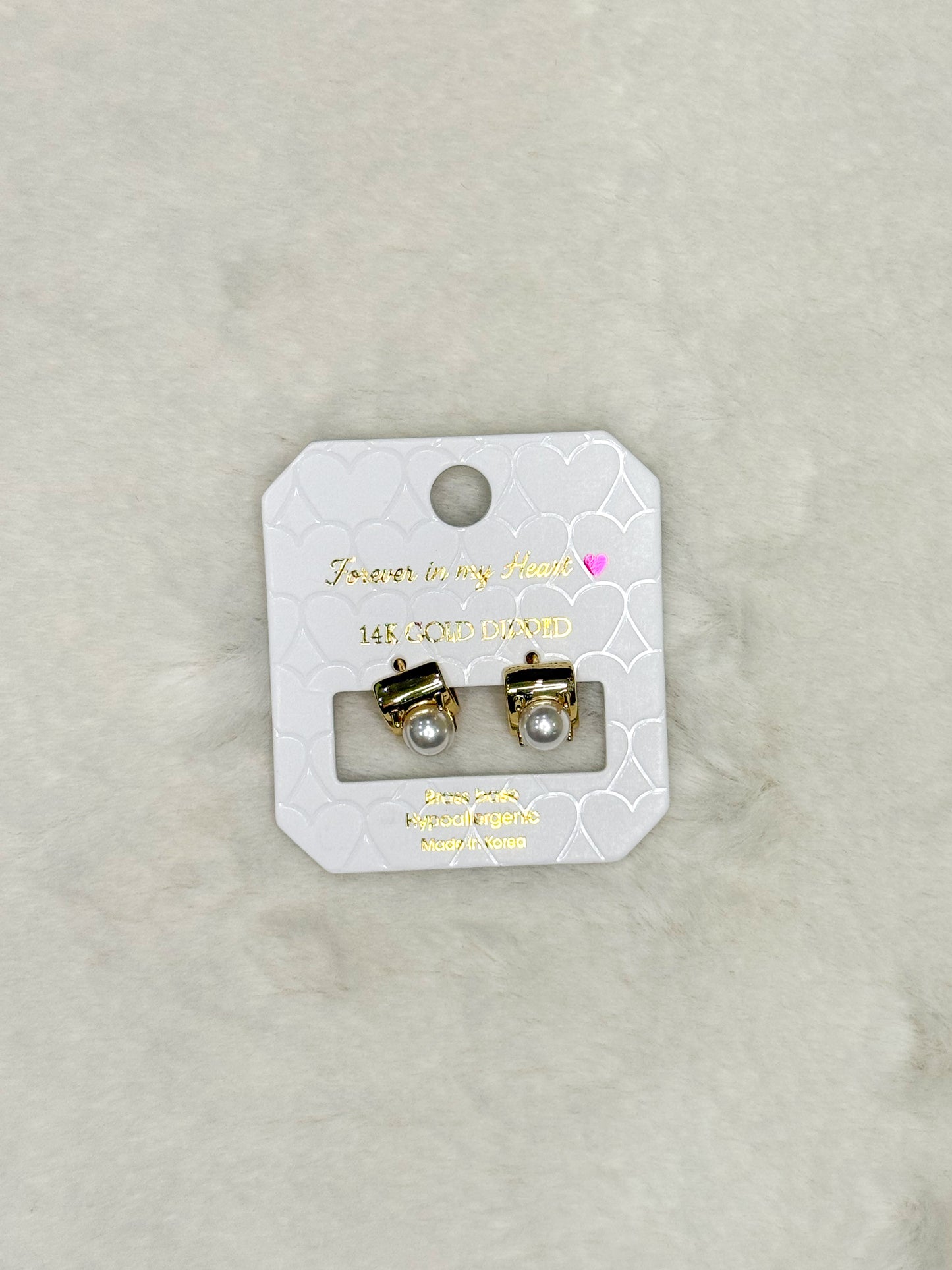 Regal Pearl Huggie Earrings