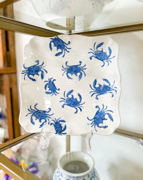 Watercolor Crab Serving Platter