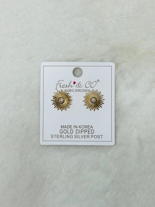 The Host Eucharist Gold Stud Earrings