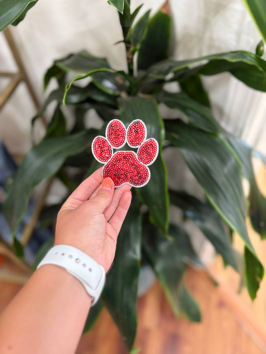 Patch- Red Sequin Paw