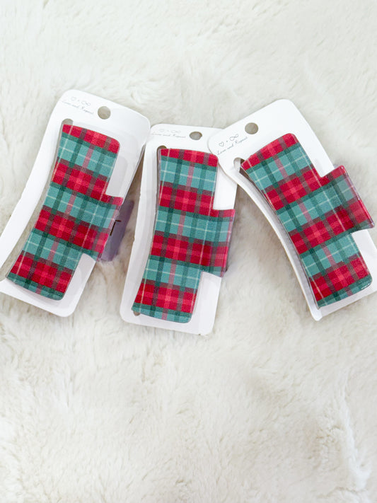 Christmas Hair Clip- Plaid