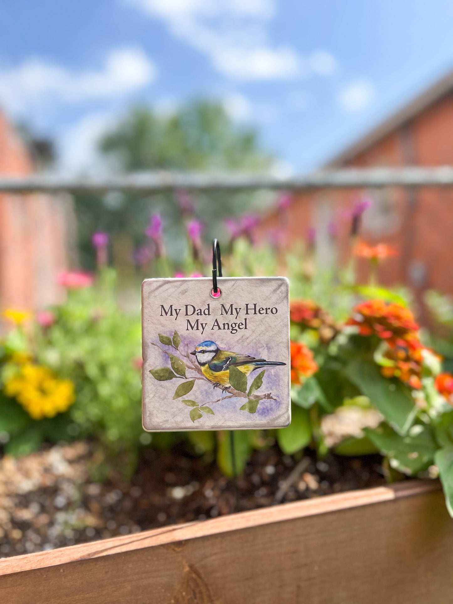 Memorial Plaque Stake- My Dad is my Hero Angel