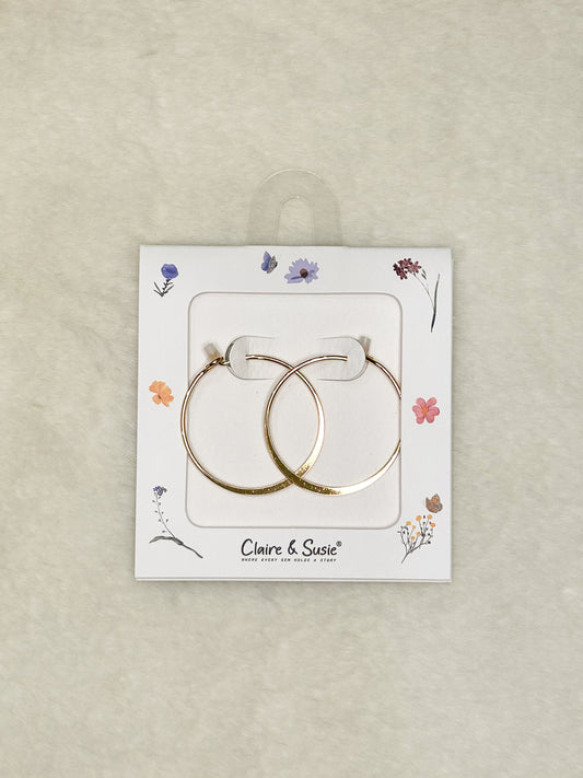 Indie Simple Gold Hoops- Gift Ready