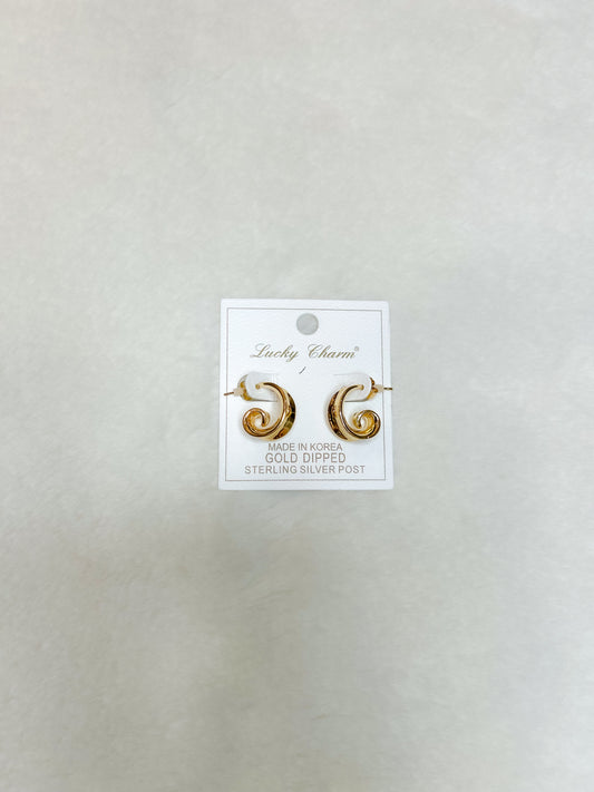 Aurora Gold Swirl Hoop Earrings