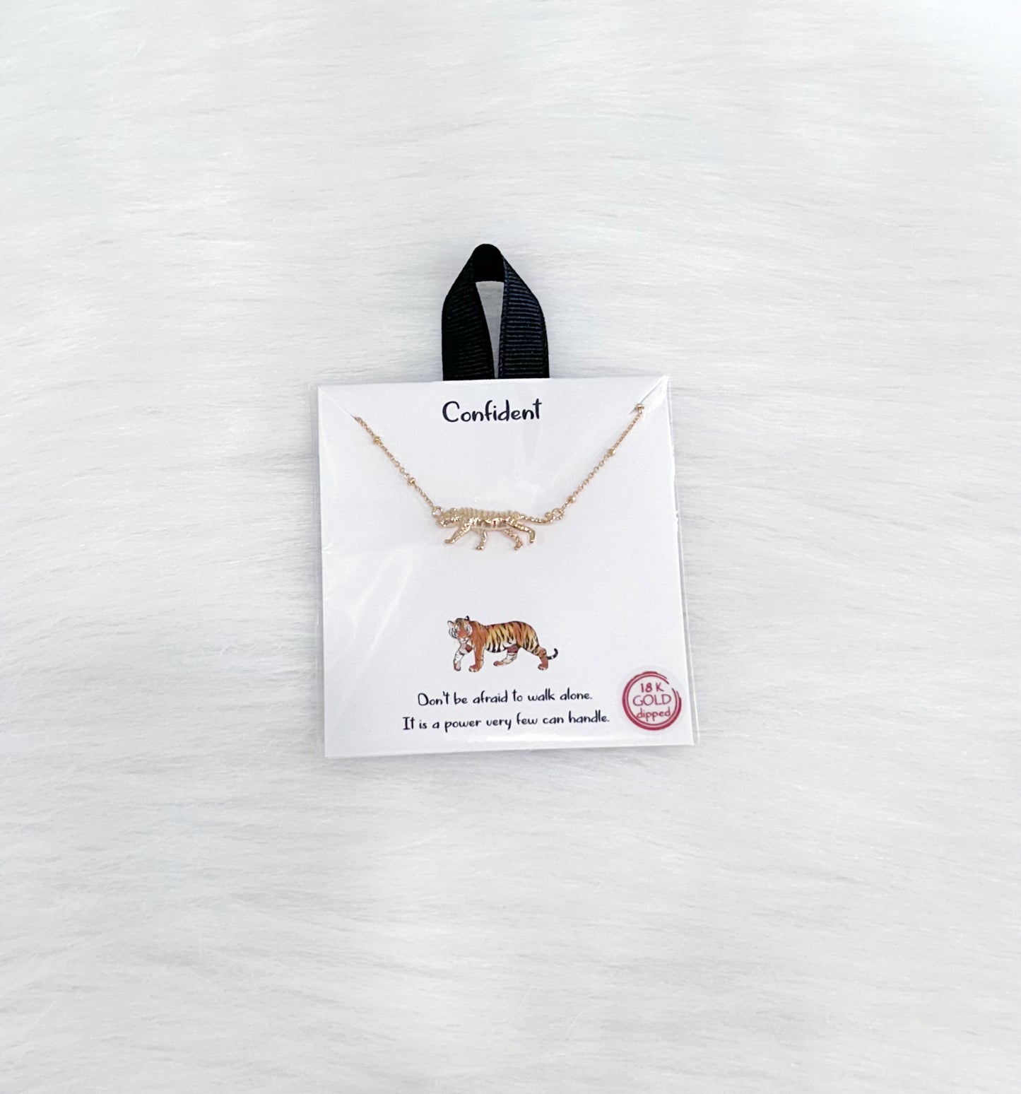 Gold Walking Tiger Necklace