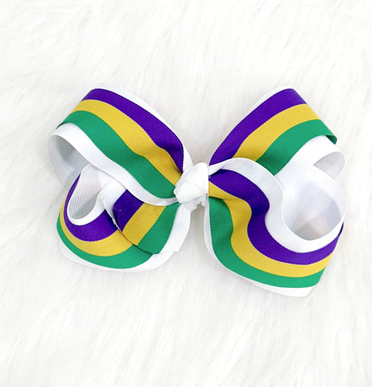 Striped Mardi Gras Bow