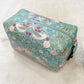 Boho Chic Cosmetic Bag Teal/Coral Pattern