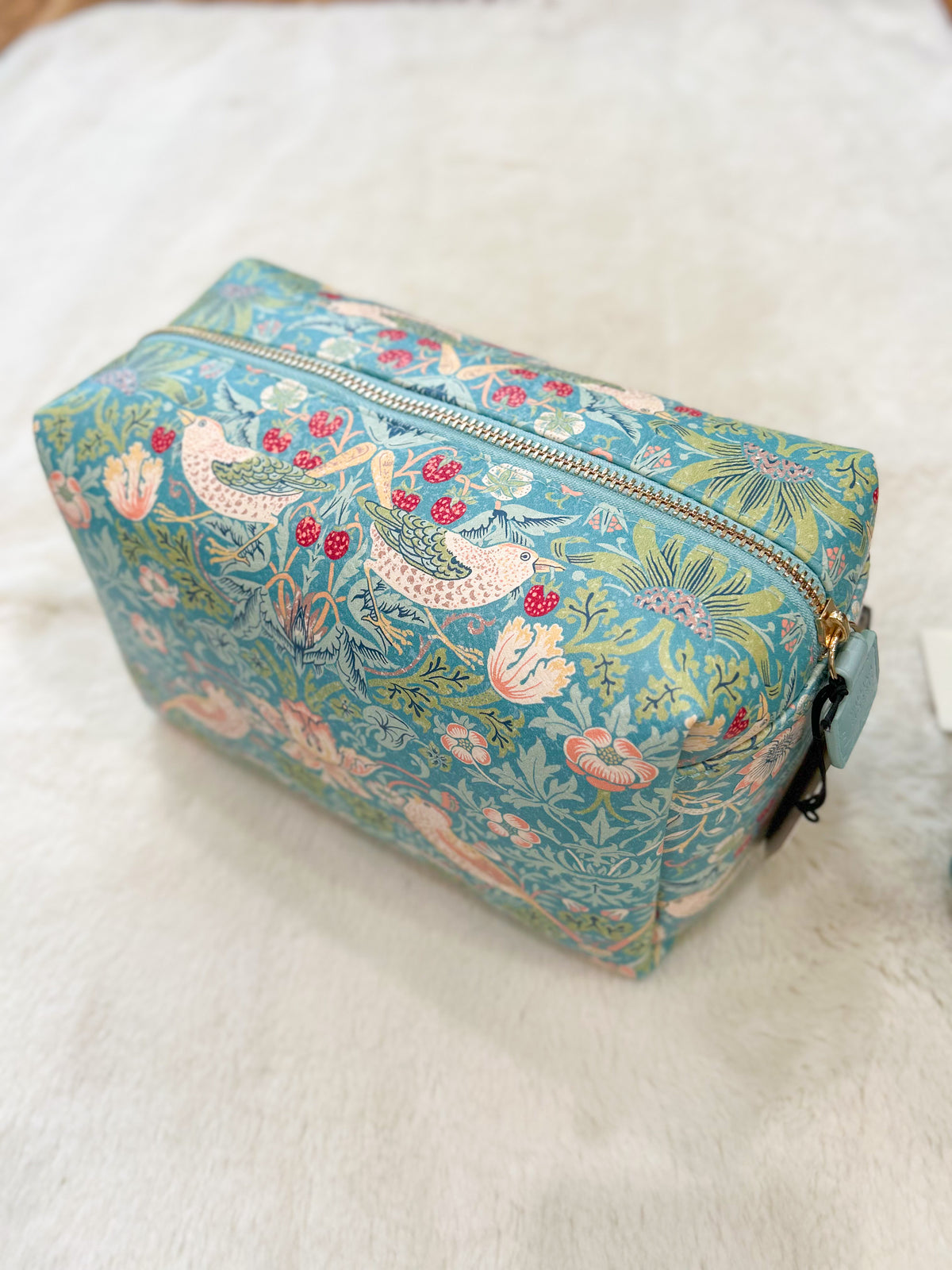 Boho Chic Cosmetic Bag Teal/Coral Pattern