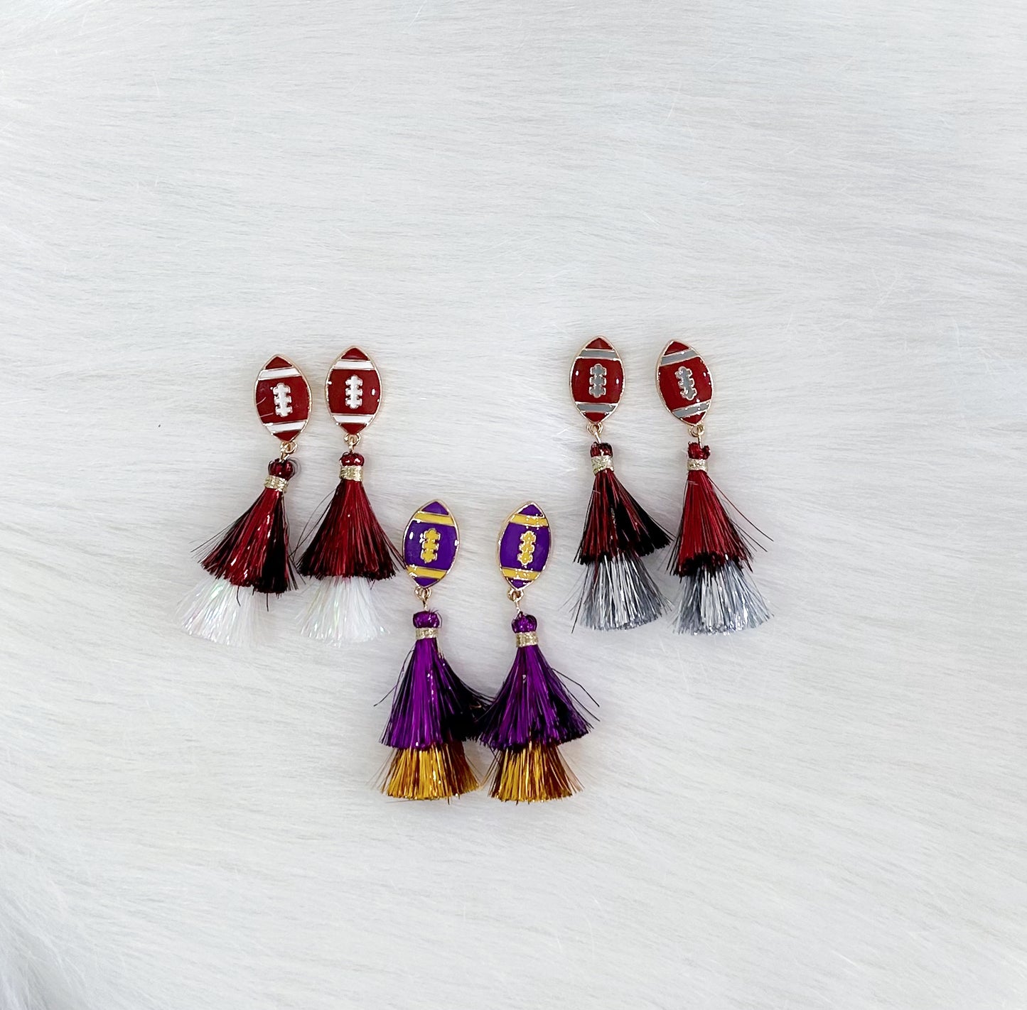 Football Fringe Earrings