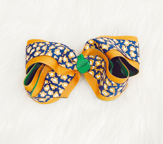 Leopard Mardi Gras Bow