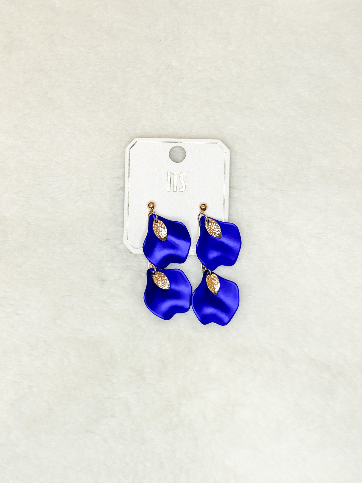 Royal Blue  Petal Drop Earrings