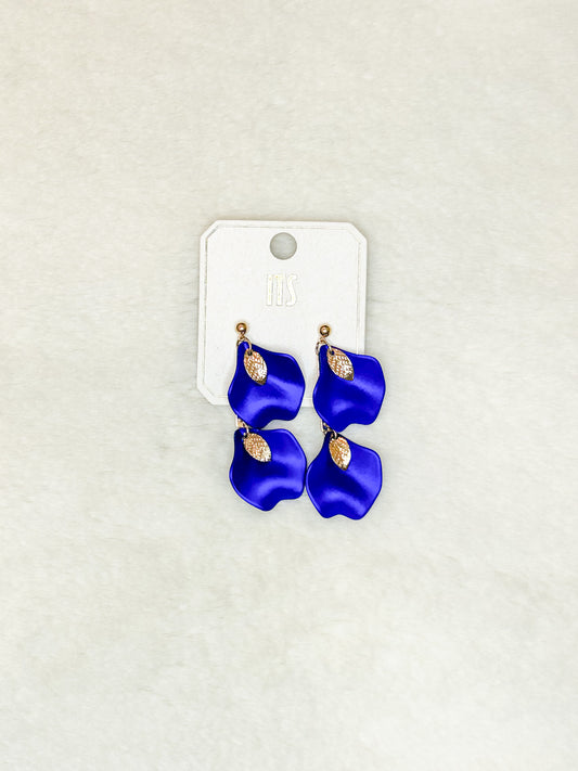 Royal Blue  Petal Drop Earrings