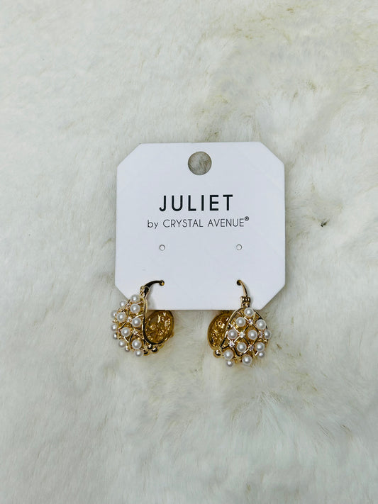 River Unique Pearl & Gold Hoop Earrings